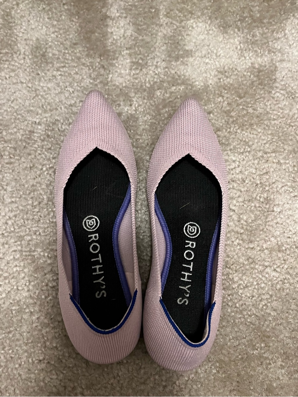 Rothy's Light Pink Pointed-Toe Knit Flats